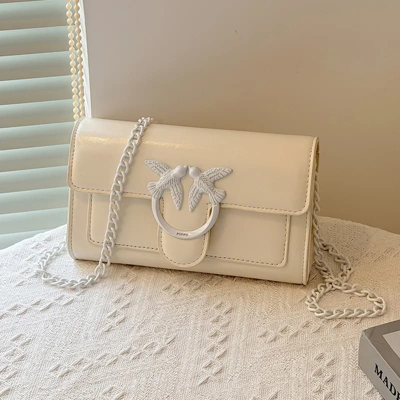 Sac carré mini rétro 2026 avec chaîne premium, convertible en bandoulière ou sac à main, style chic 
