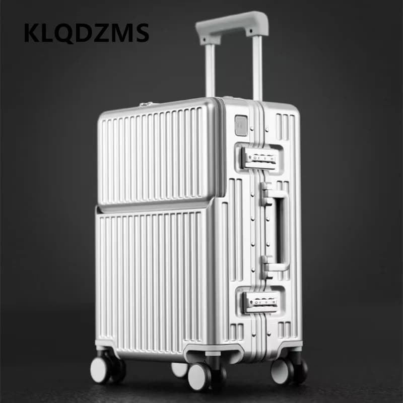 KLQDZMS valise multifonctionnelle ouverture avant valise d'embarquement boîtier de chariot pour ordi