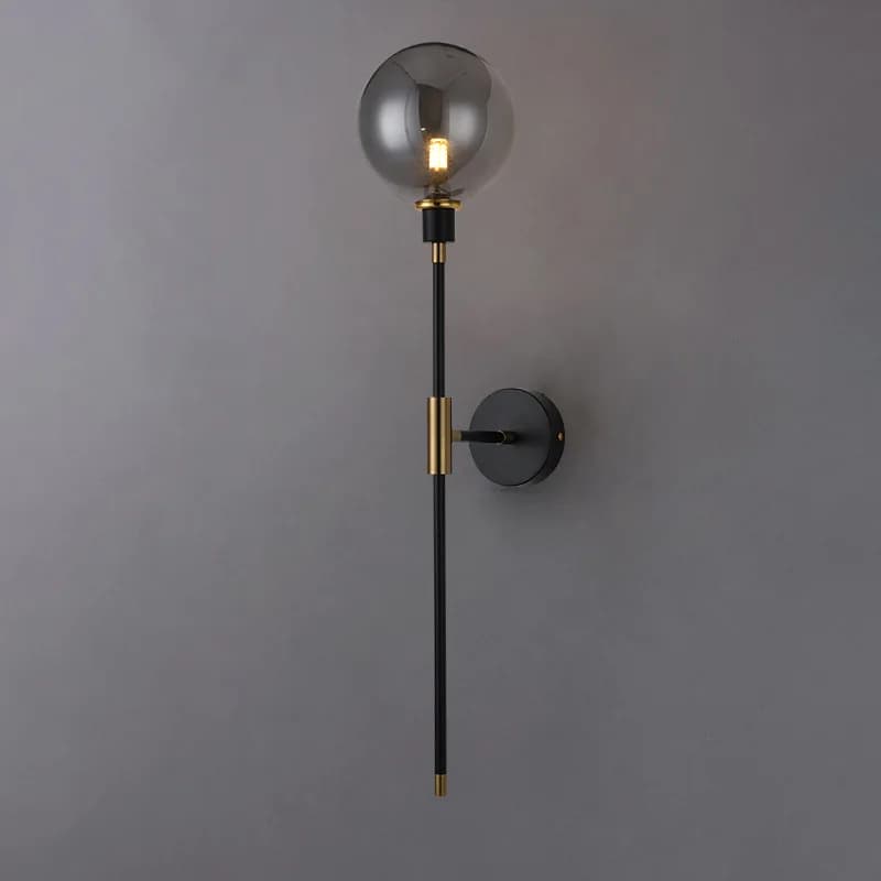 Applique murale Led moderne en forme de haricot magique, boule de verre en fer noir, pour salon, cha