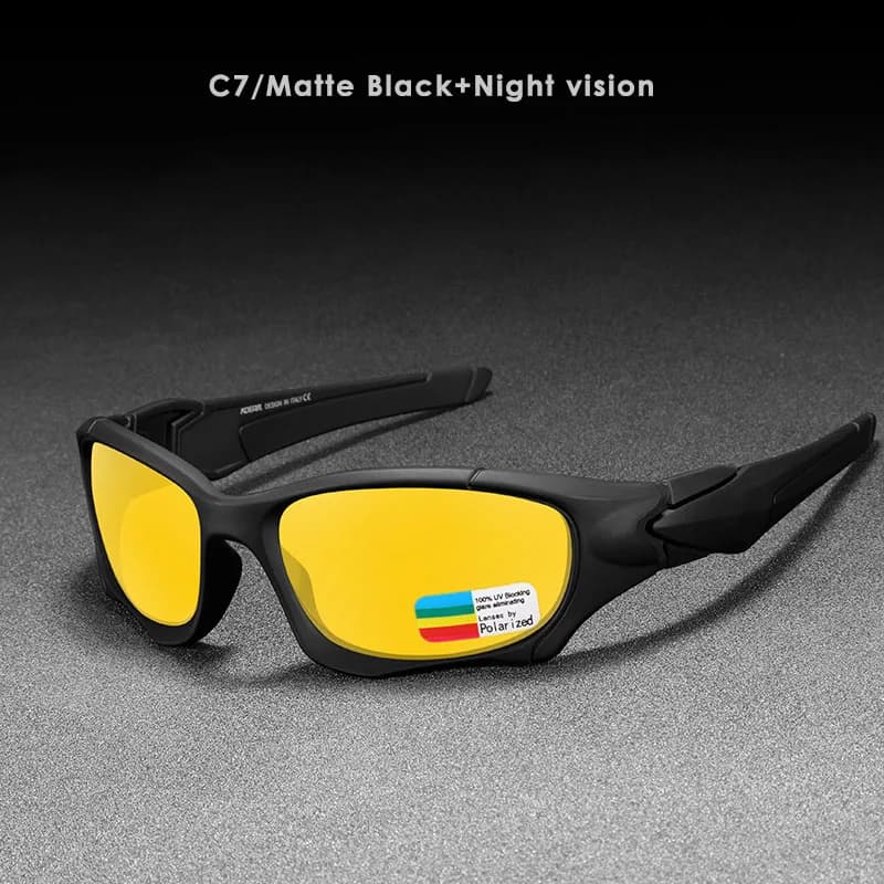 KDEAM lunettes de soleil de cyclisme pour hommes polarisées noir Style guerrier lunettes de soleil d