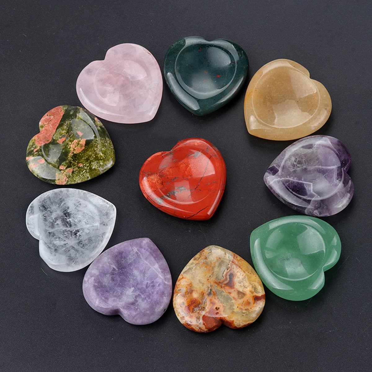40mm coeur cristal souci pierre paume thérapie énergétique Reiki guérison Massage Quartz méditation 