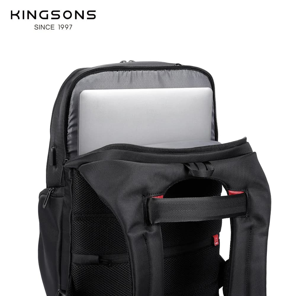 Kingsons hommes sacs à dos 15 ''17'' sac à dos pour ordinateur portable USB chargeur sac antivol sac