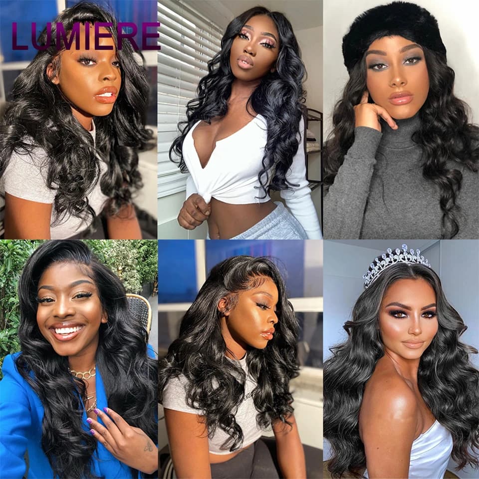 Clips de vague de corps dans les Extensions de cheveux humains brésilien 100% vierge Raw4B 4C Afro c