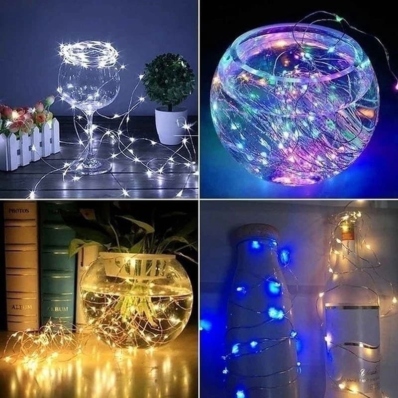 Guirlande lumineuse LED en fil de cuivre 10/20M, USB/batterie, étanche, féerique, décoration de fête