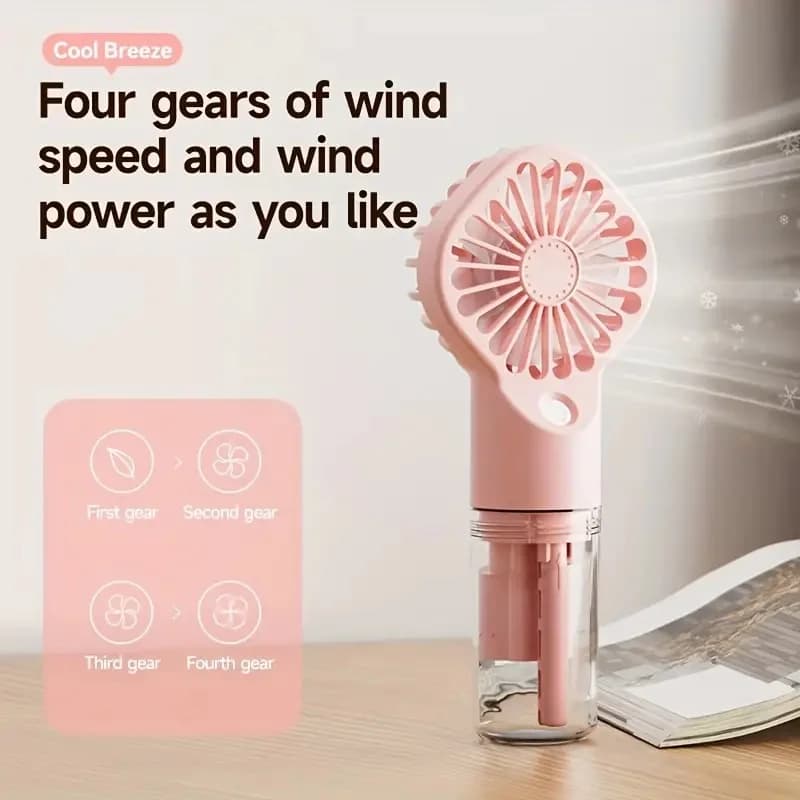 Ventilateur de brumisation portatif rechargeable - Mini ventilateur de vapeur rechargeable par USB à