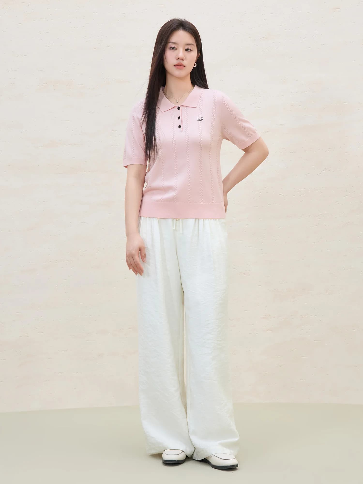 DUSHU grande taille col Polo Lyocell haut en tricot été minceur coupe bureau travail Transition frai