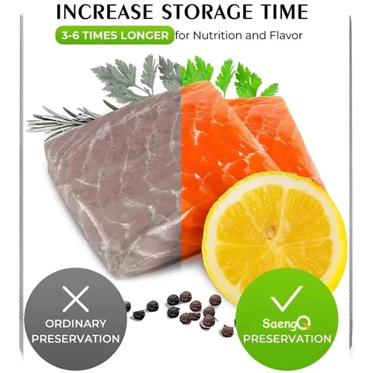 Rouleau de sac alimentaire scellé sous vide de 5m, 3 pièces, sans bisphénol A, sac de conservation s