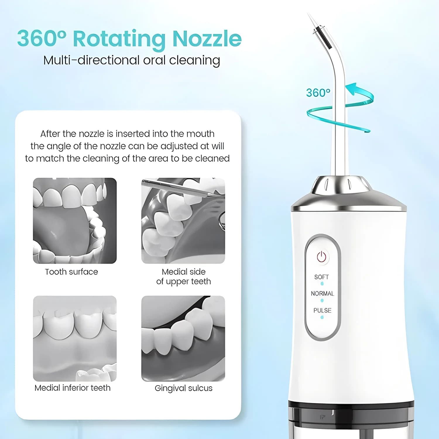 Irrigateur buccal Portable, Machine à laver la bouche, fil dentaire, Jet d'eau Rechargeable par USB,