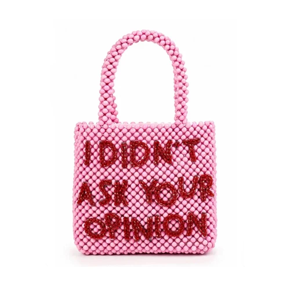 Sac à Main de Styliste en Perles pour Femme, Fourre-Tout de Marque, Mignon, Lettre Perlée, Fait à la