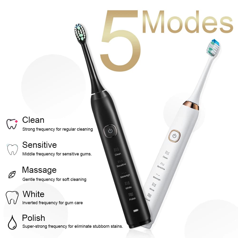 Brosse à dents électrique sonique 8 têtes de brosse intelligente Ultra sonique blanchiment des dents