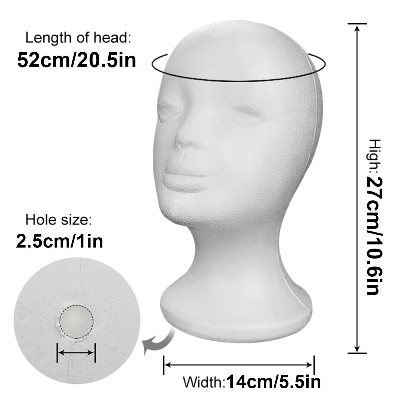 Mannequin féminin en polystyrène, modèle de tête de Mannequin, perruque en mousse, présentoir de per