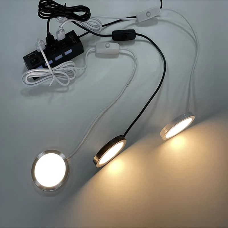 Lampe LED sous-meuble avec interrupteur USB 5V, vitrine, éclairage de comptoir d'étagère, spot intér