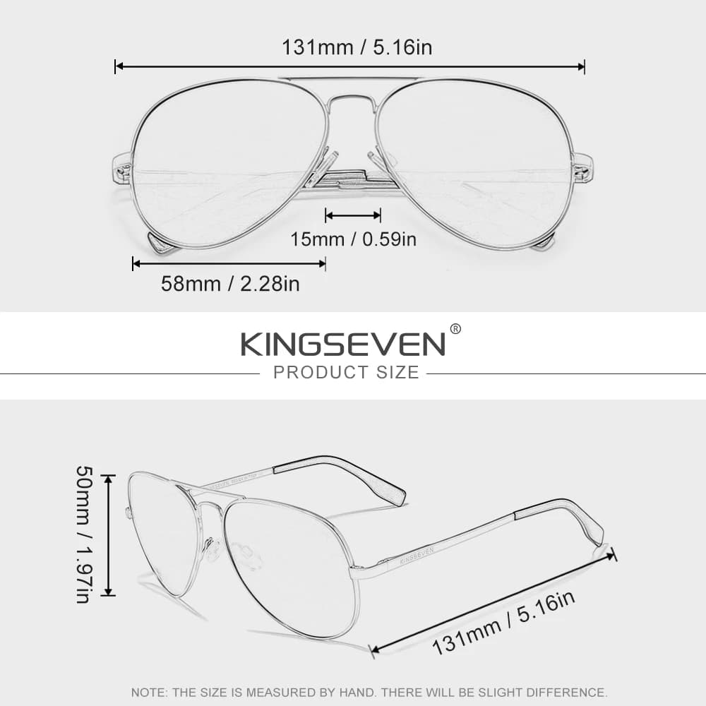 KINGSEVEN Lunettes de soleil polarisées UV400 en aluminium pour hommes, style aviateur, haute qualit