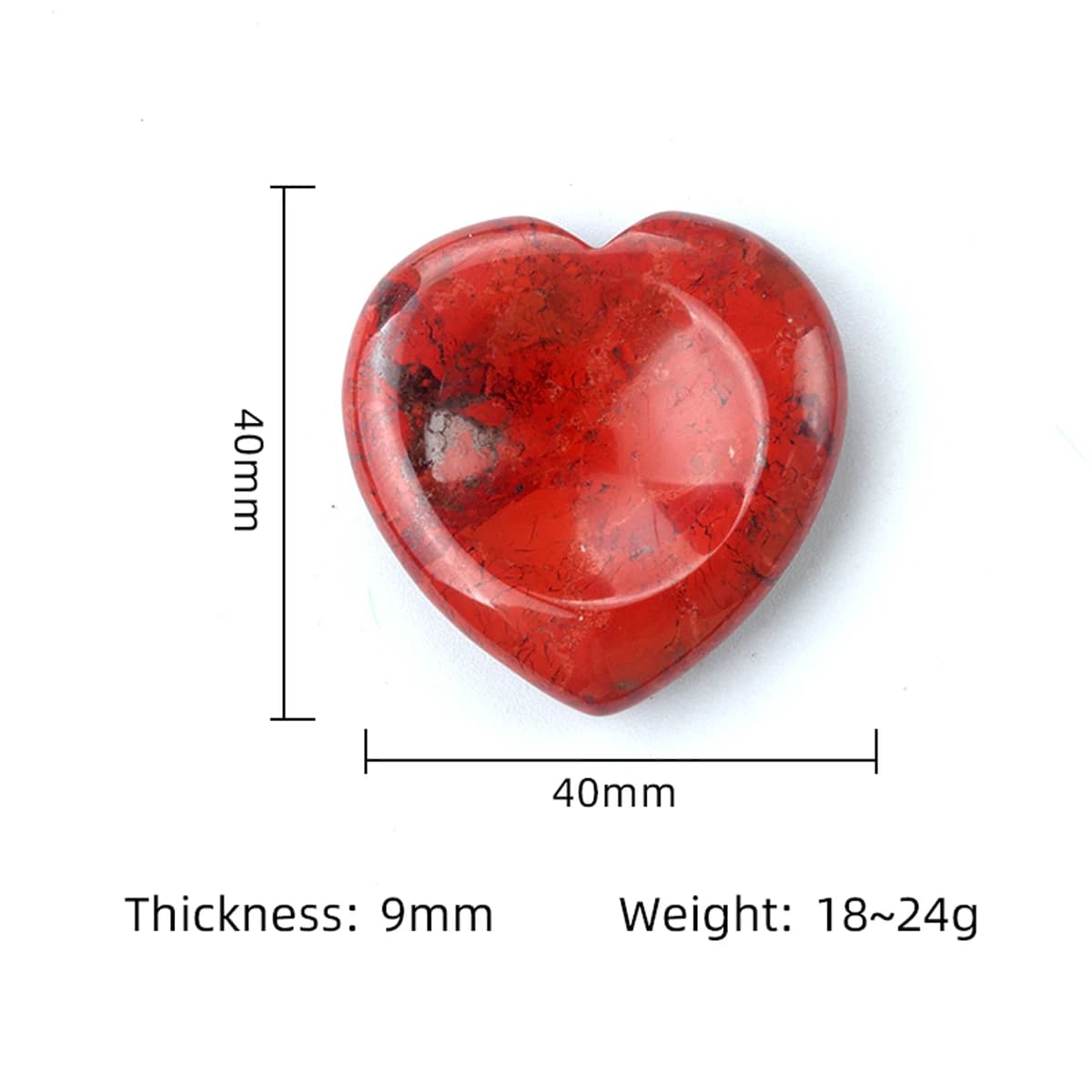 40mm coeur cristal souci pierre paume thérapie énergétique Reiki guérison Massage Quartz méditation 