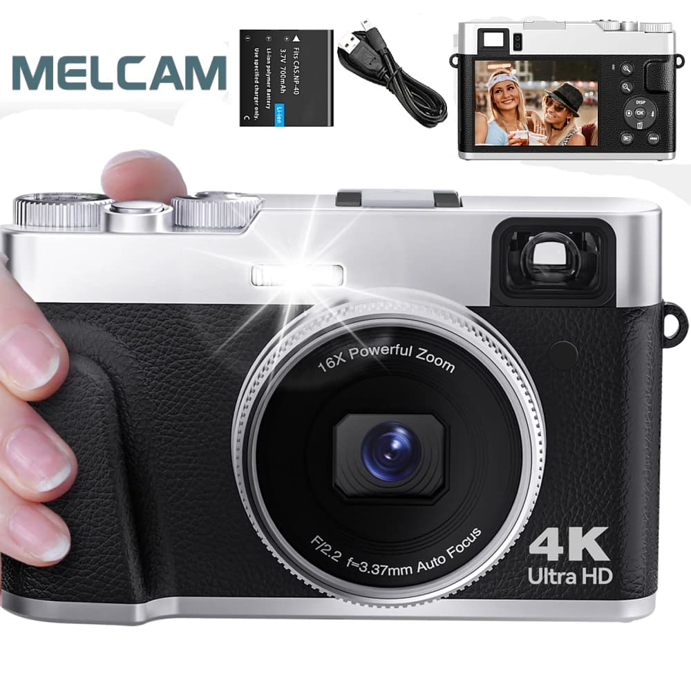 Appareil photo numérique 4K, mise au point automatique, caméra Vlogging 48mp pour YouTube et caméra 