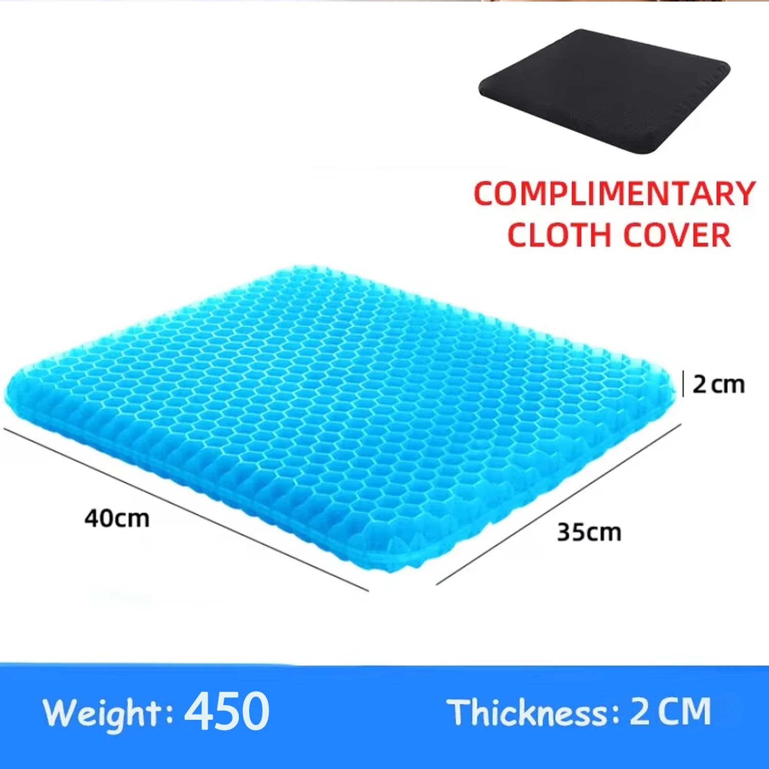 Coussin de siège en gel pour voiture, respirant, rafraîchissant, soulagement de la pression et de la