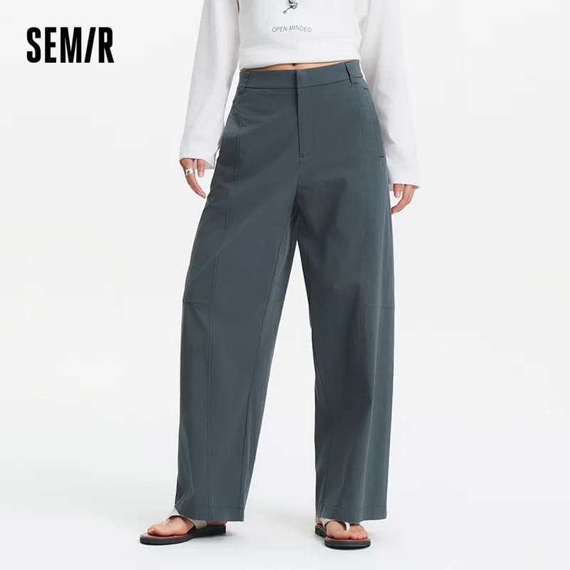 Pantalon Femme Semir Tissé 2026 Coupe Ample Jambe Large Fluide et Confortable Style Urbain Décontrac