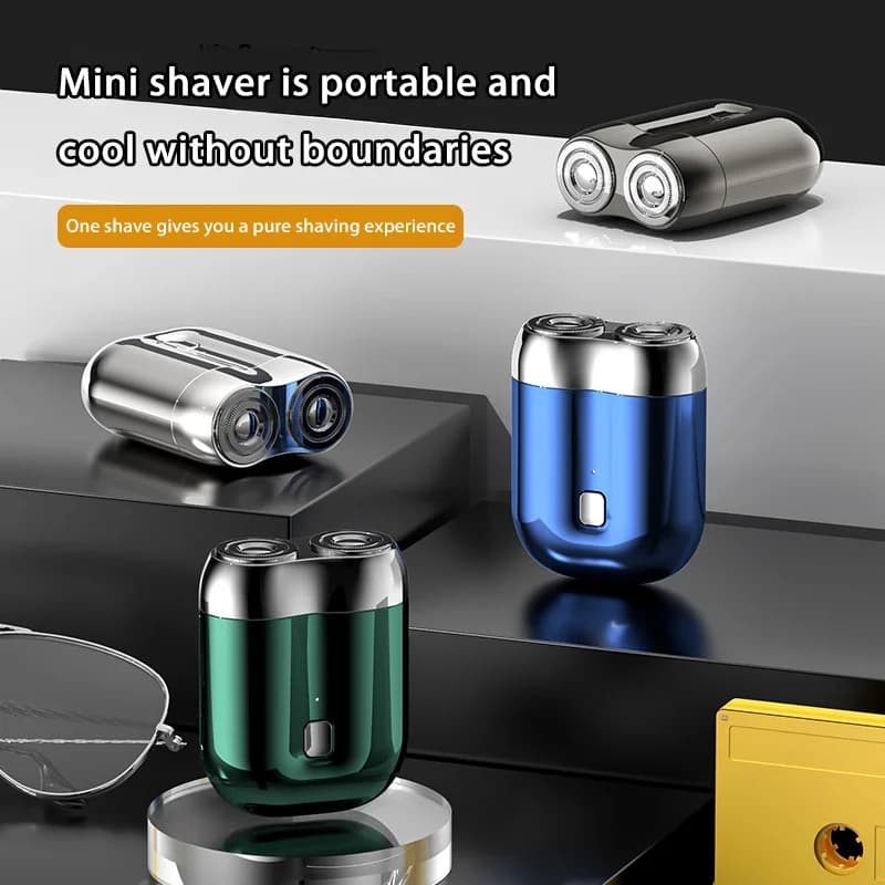 Nouveau Mini rasoir magnétique à Double tête type-c charge silencieux lavable rasoir électrique Port