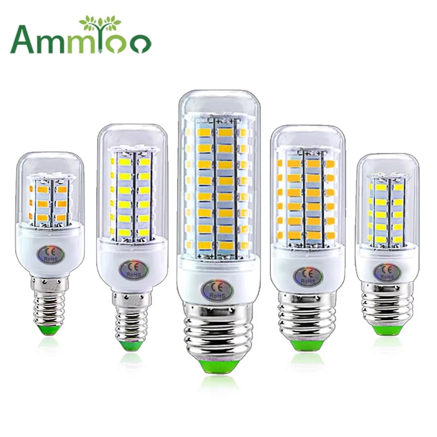 Ampoules de maïs LED pour la décoration de la maison, lampe LED E14, SMD 5730, 220V, 24, 36, 56, 72