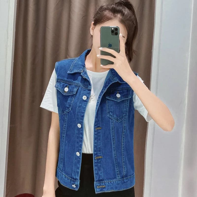 Gilet en Jean Surdimensionné pour Femme, Veste Décontractée, 6XL, Printemps Été