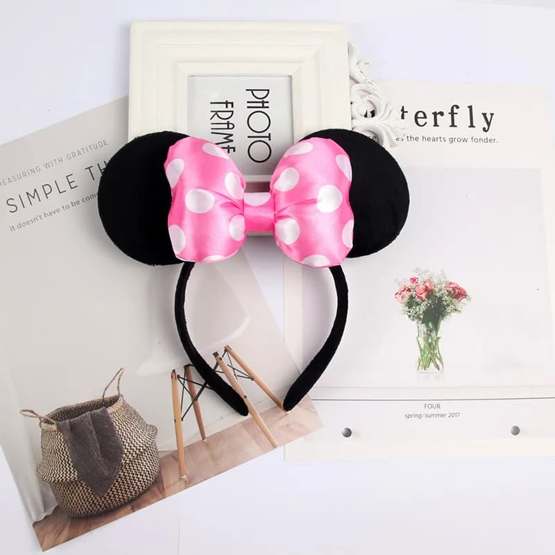 Oreilles de souris de dessin animé mignon pour filles et adultes, accessoires de cheveux cosplay, nœ