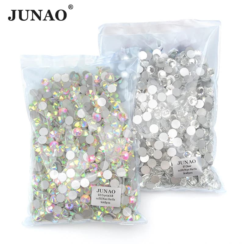JUNAO 100 brut SS3 SS4 SS5 SS6 SS16 SS20 SS30 SS40 SS50 grande taille cristal clair verre AB Strass 