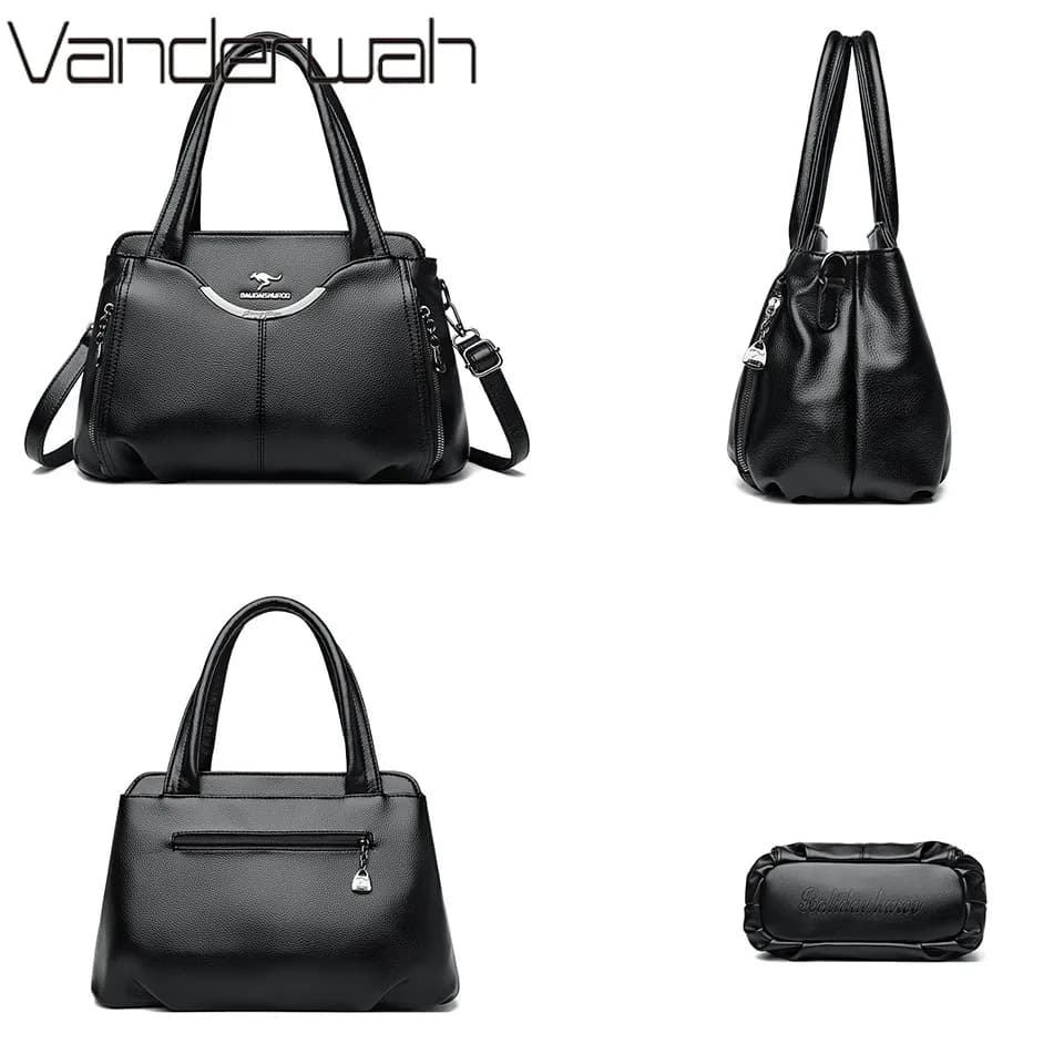 VANDERWAH nouveau Multi poche femmes Sac à main de haute qualité en cuir PU souple femme Sac à bando