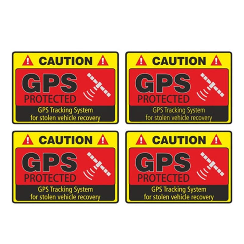 Autocollants d'Alarme de Protection GPS en PVC, Étiquette pour Vélo, Moto, Auto, 4 Pièces/Ensemble