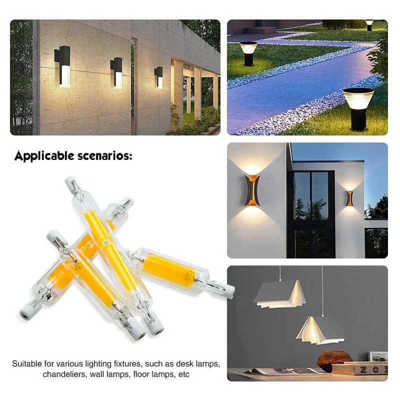 Ampoule LED en Tube de verre COB R7S, 5W 10W 20W 78MM 118MM, lampe épis de maïs AC 110V 220V, haute 