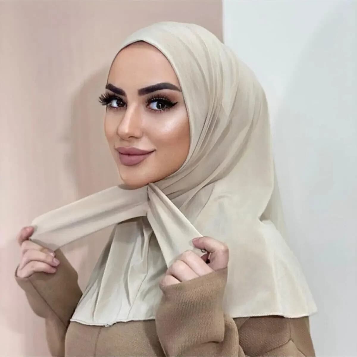 Hijab pour femmes musulmanes, casquette, couverture complète, fermeture à pression, foulard, Turban 