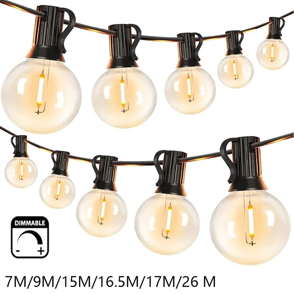 9 M/26 M feston LED Globe chaîne lumière fée LED G40 extérieur pour fête de noël jardin décor guirla