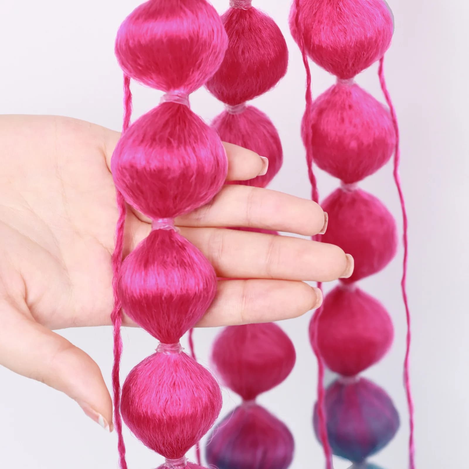 Extension queue de cheval à bulles lanterne, 20 pouces, tresse torsadée avec bande élastique pour fe