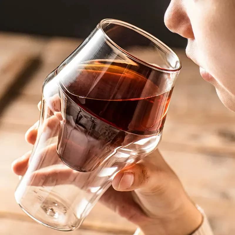 YWDL Nouvelle Tasse à Café Expresso Créative en Verre Double Paroi Anti-brûlure, Tasse à Lait, à Bra