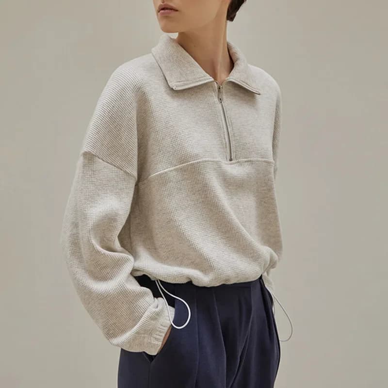 Sweats à capuche zippés en coton gaufré pour femmes, haut à manches longues, pulls PVD, vêtements es