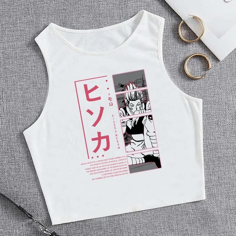 T-shirt Hunter X Hunter années 90 pour femmes, haut court, Harajuku Killua, Hisoka, Manga Y-Y2k