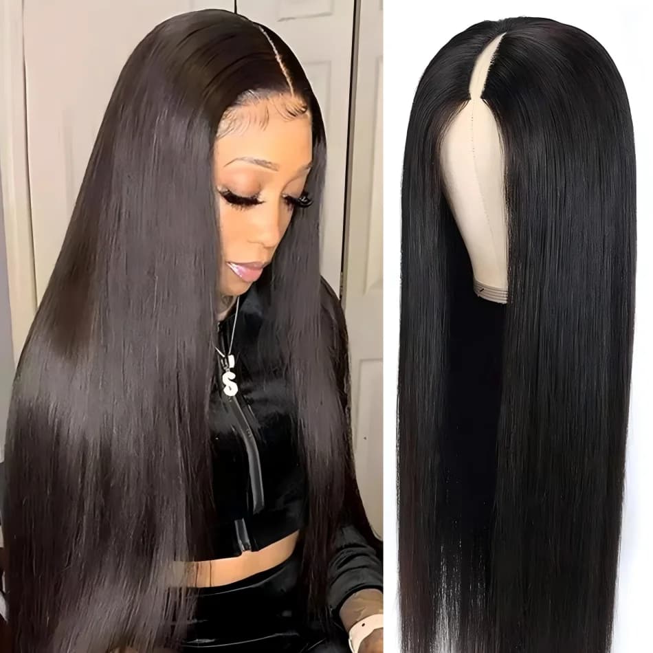 V partie perruques cheveux humains droite brésilienne perruques de cheveux humains pour les femmes n