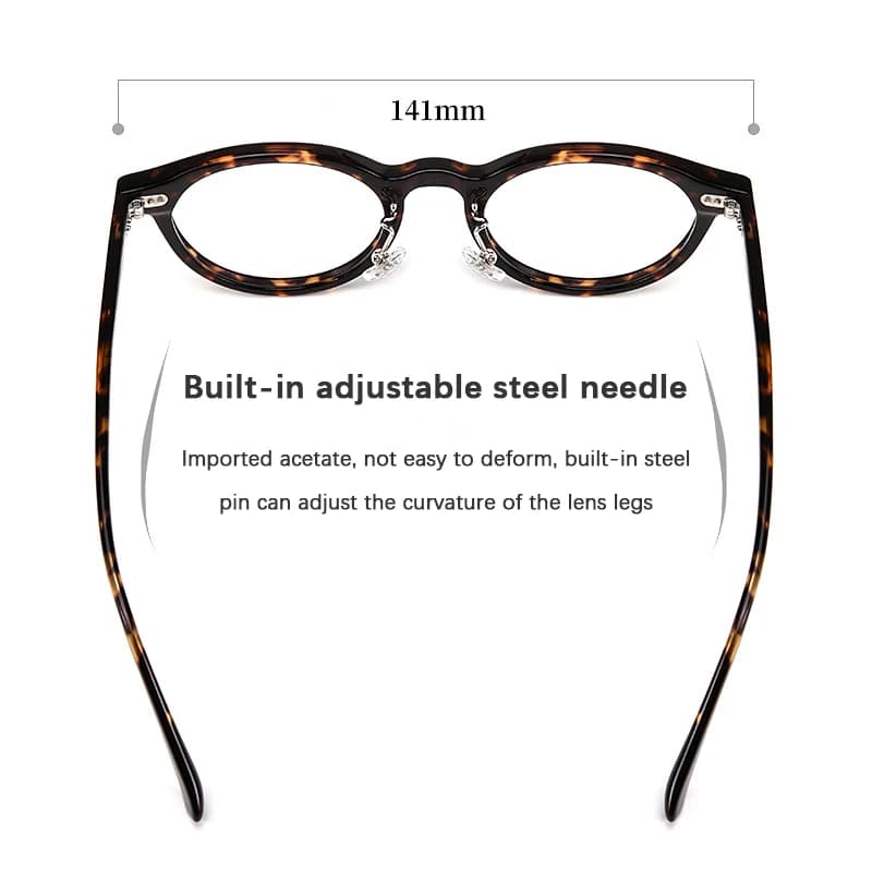 Monture de lunettes vintage ronde en acétate pour hommes et femmes, style décontracté professionnel,