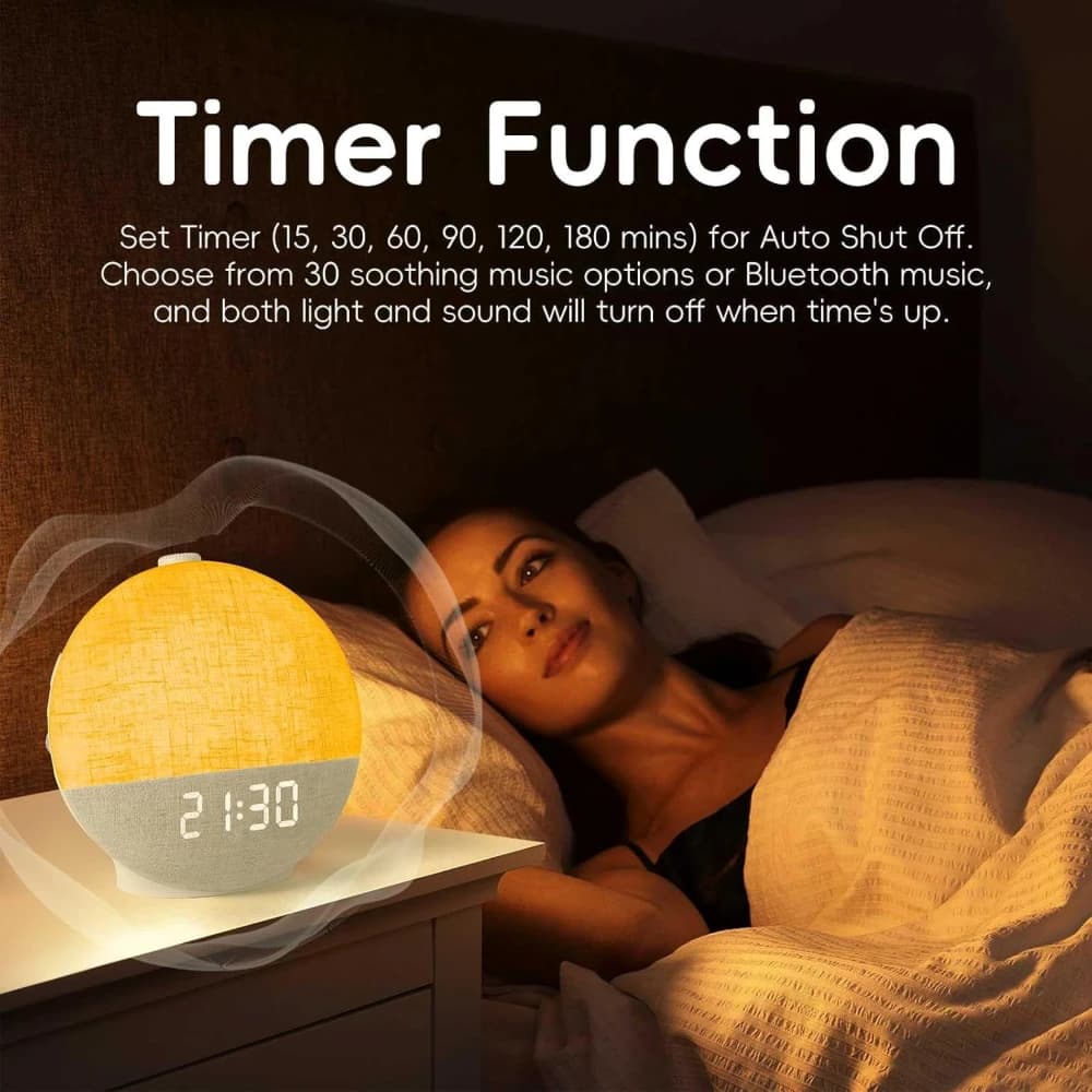 Réveil lumière lever du soleil réveil bruit blanc Machine sonore haut-parleur Bluetooth couleur chan