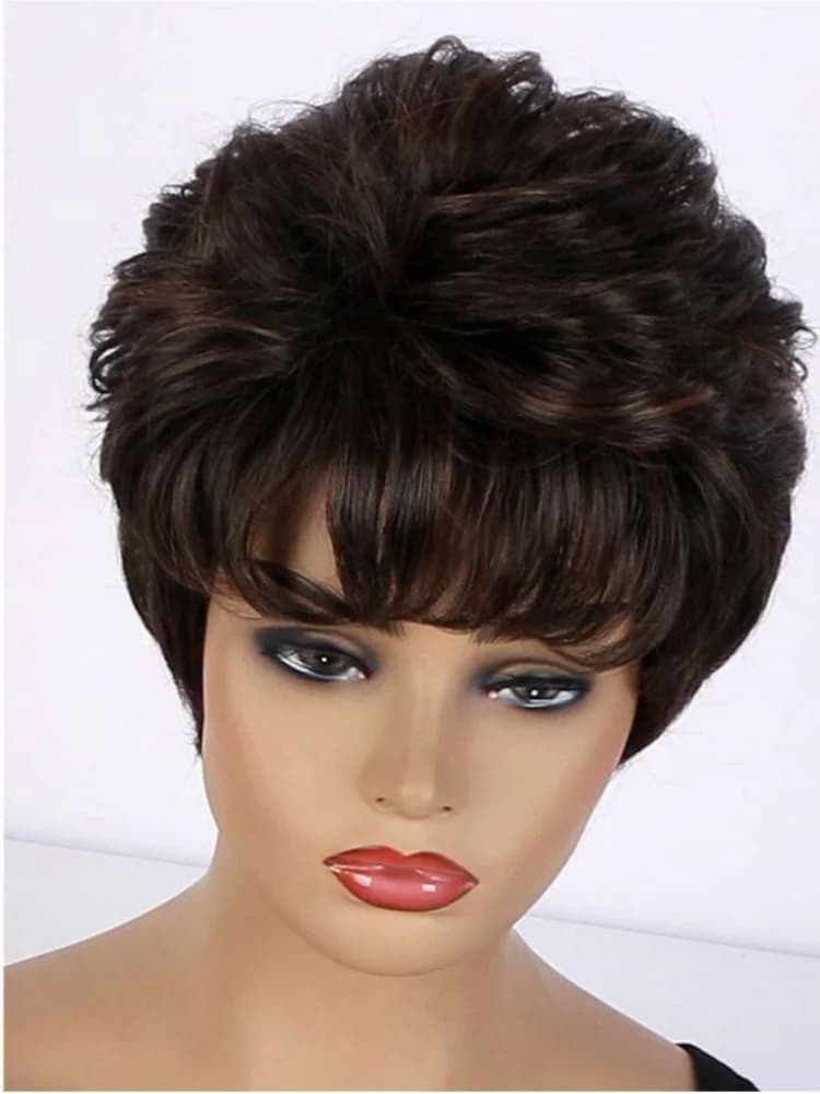 Perruque courte pour femme, perruque synthétique, non autocollante, résistante à l'usure, résistante
