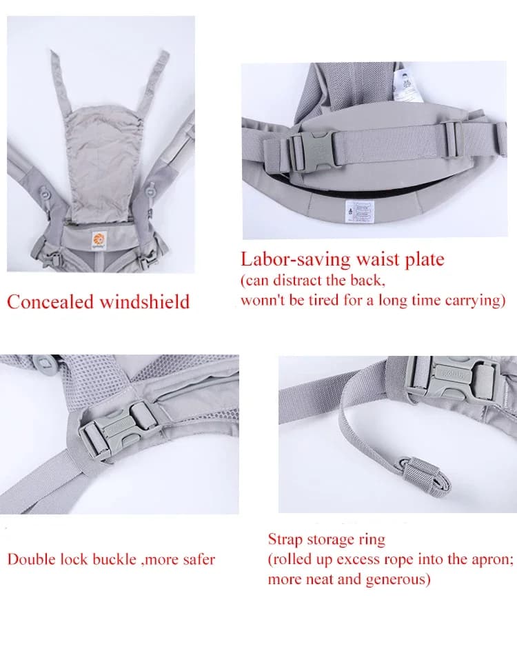 Egobaby-Sac à dos ergonomique respirant en coton Omni Baby Electrolux, support initié, ceinture à la