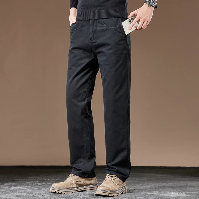 100% coton pantalons droits décontractés automne nouvelle mode ample confortable épaissi pantalons d