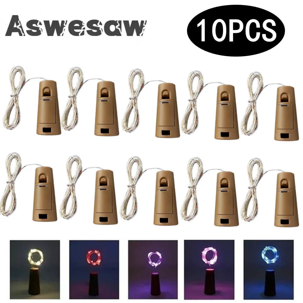 10 pièces LED bouteille de vin lumières avec liège lumières fée Mini chaîne lumières pour bouteilles