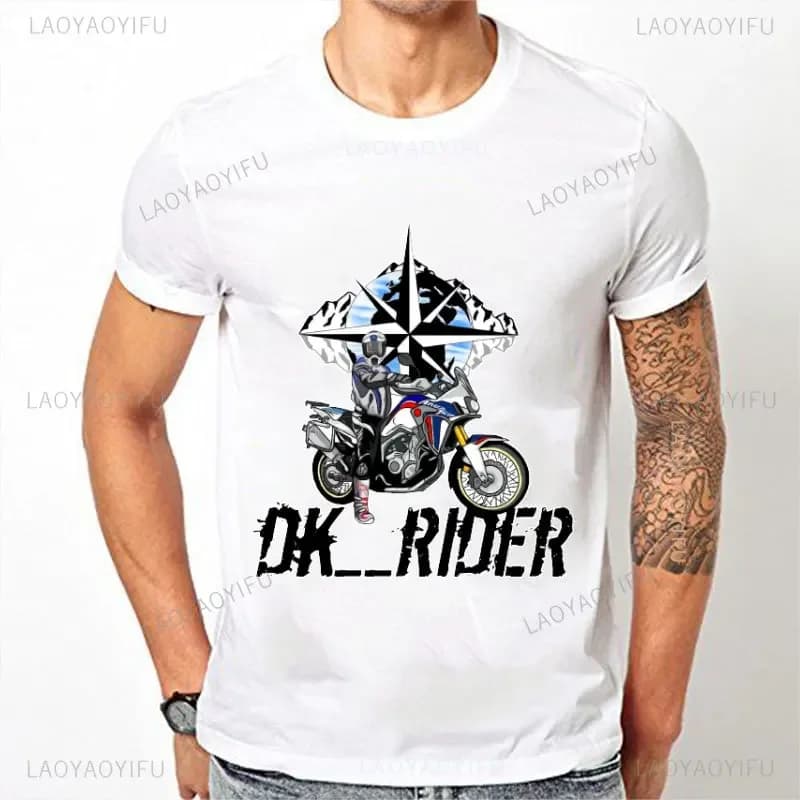 T-Shirt imprimé à col rond pour moto, en coton, à manches courtes, pour R1200GS, R1250 GS Adventure,