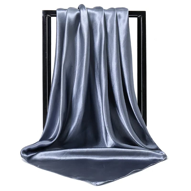 Marque de luxe Foulard en soie femmes Satin couleur unie Hijab foulards musulman paréo Bandana femme