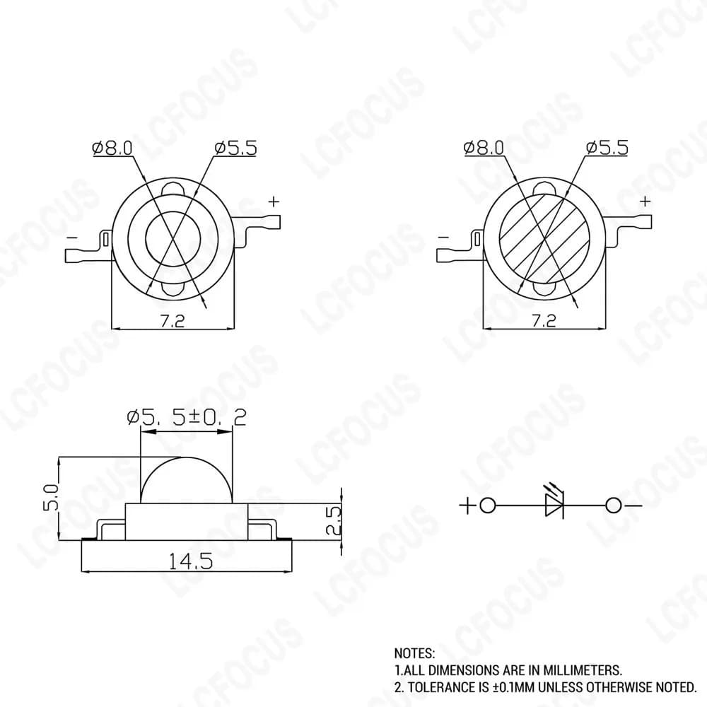10 pièces 1 W 3 W 5 W puce LED blanc chaud blanc naturel blanc froid ultraviolet orange rouge vert b