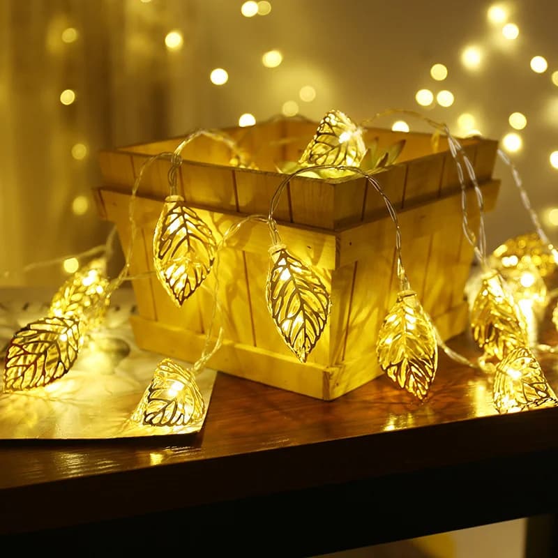 10/20 LED s fée chaîne lumières feuilles guirlande lampe pour Festival salon mariage décoration de n
