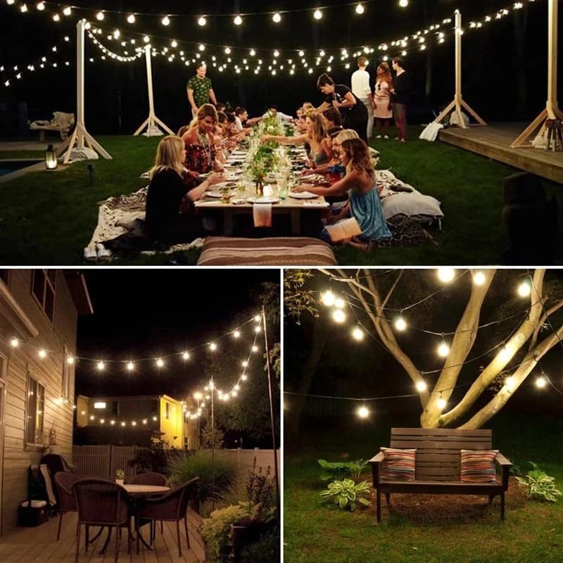 Globe de cristal solaire LED guirlandes lumineuses 60 LED 8 Modes d'éclairage IP65 guirlande lumineu