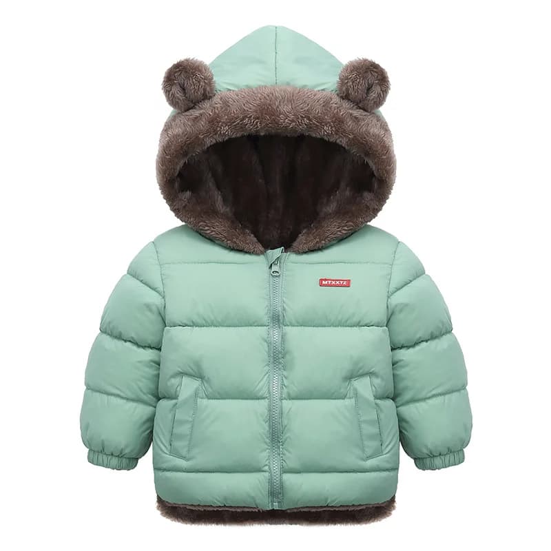Bébé garçons filles veste à capuche vêtements d'extérieur en coton manteau polaire épais pour enfant