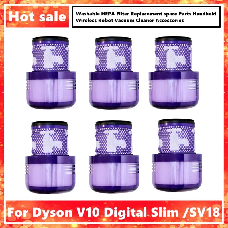 Pièces de rechange de filtre HEPA lavables pour aspirateur Robot sans fil Dyson V10 Digital Slim /SV