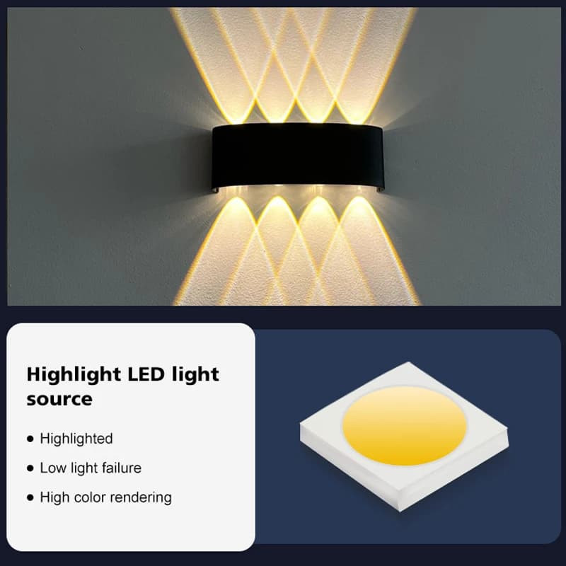 Applique Murale Intérieur Led Moderne Aluminium Appliques Murales Exterieure IP65 Imperméable à l'ea